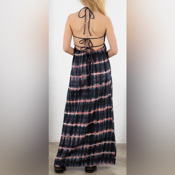LOVESTITCH Marfa maxi dress empire waist strappy halter 2 pockets NWT size S - Picture 1 of 14